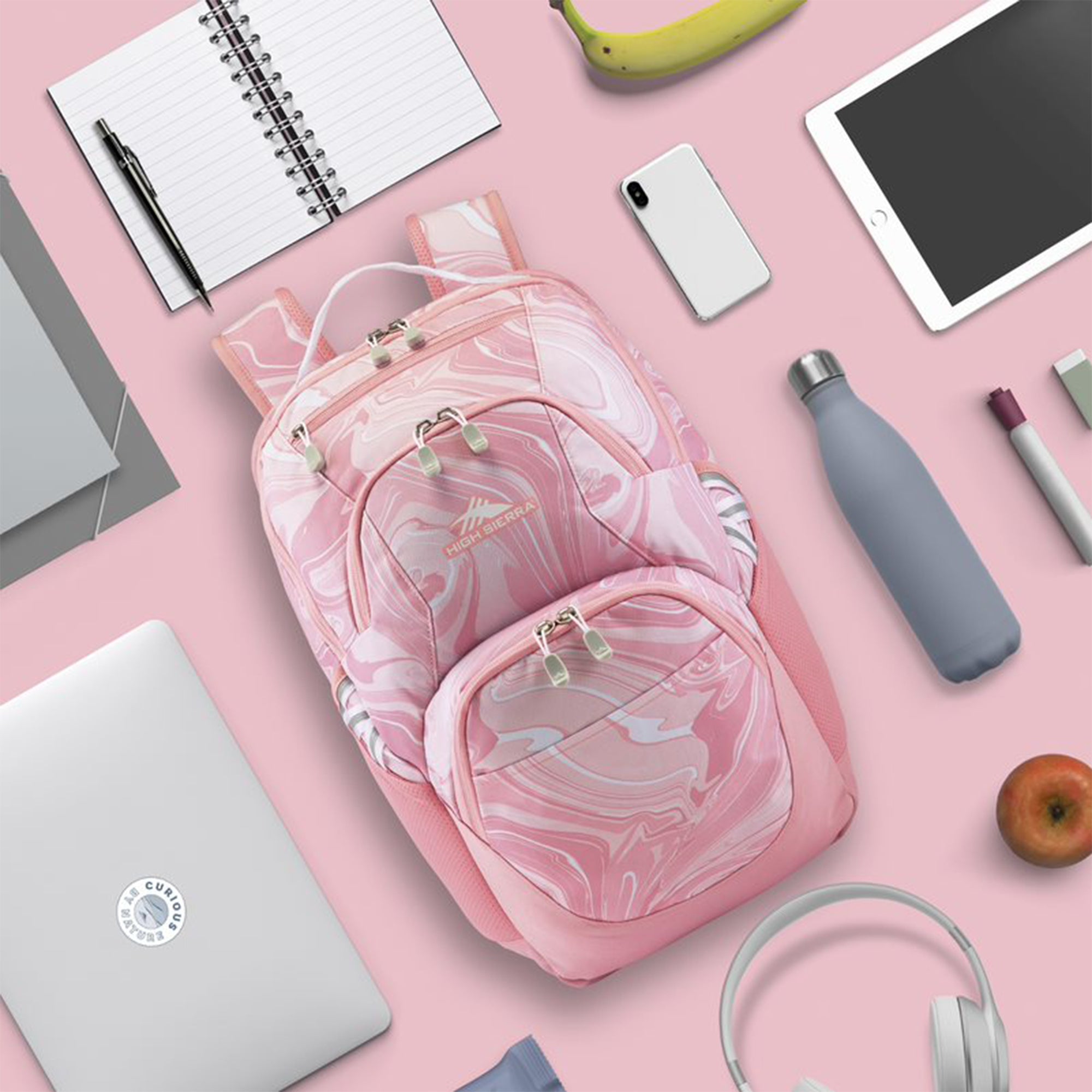 High Sierra Swoop SG Backpack with Laptop Drop Protection Pocket, Pink(Open Box) - VMInnovations