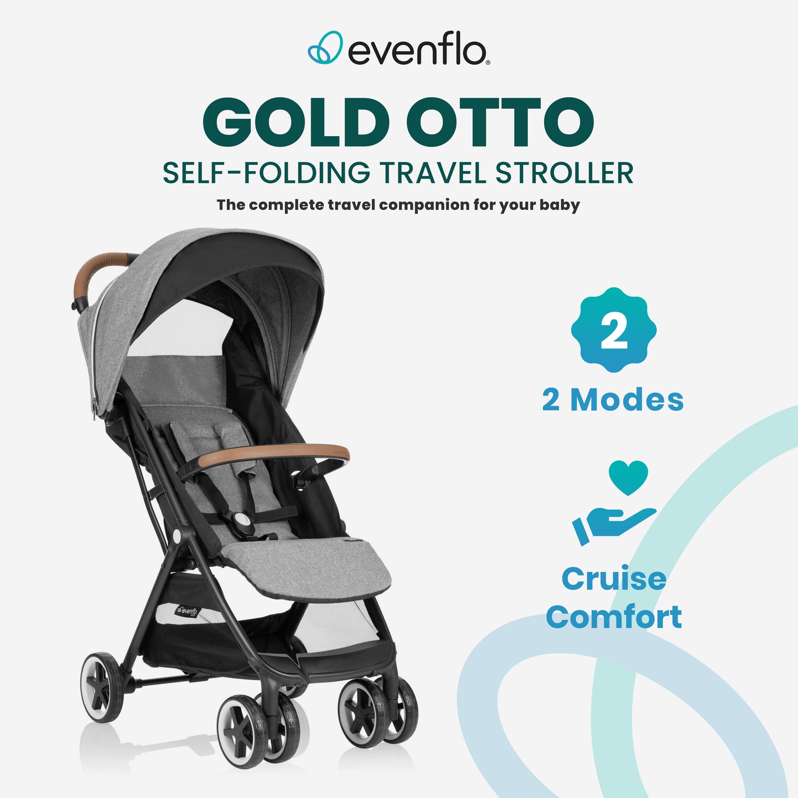 Evenflo Gold Otto Self Folding Lightweight Travel Stroller, Gray (Open Box) - VMInnovations
