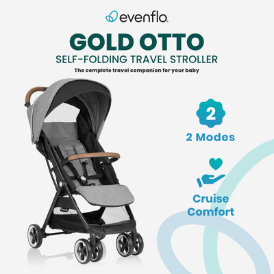 Evenflo Gold Otto Self Folding Lightweight Travel Stroller, Gray (Open Box) - VMInnovations