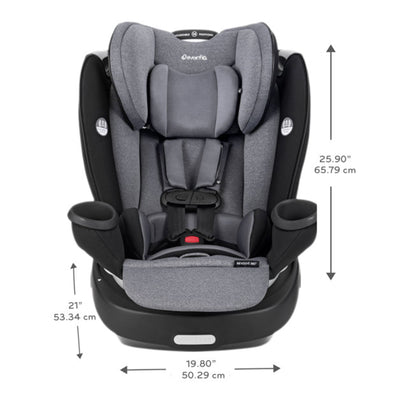 Evenflo Gold Revolve360 All in 1 Rotating Convertible Car Seat, Moonstone Gray - VMInnovations