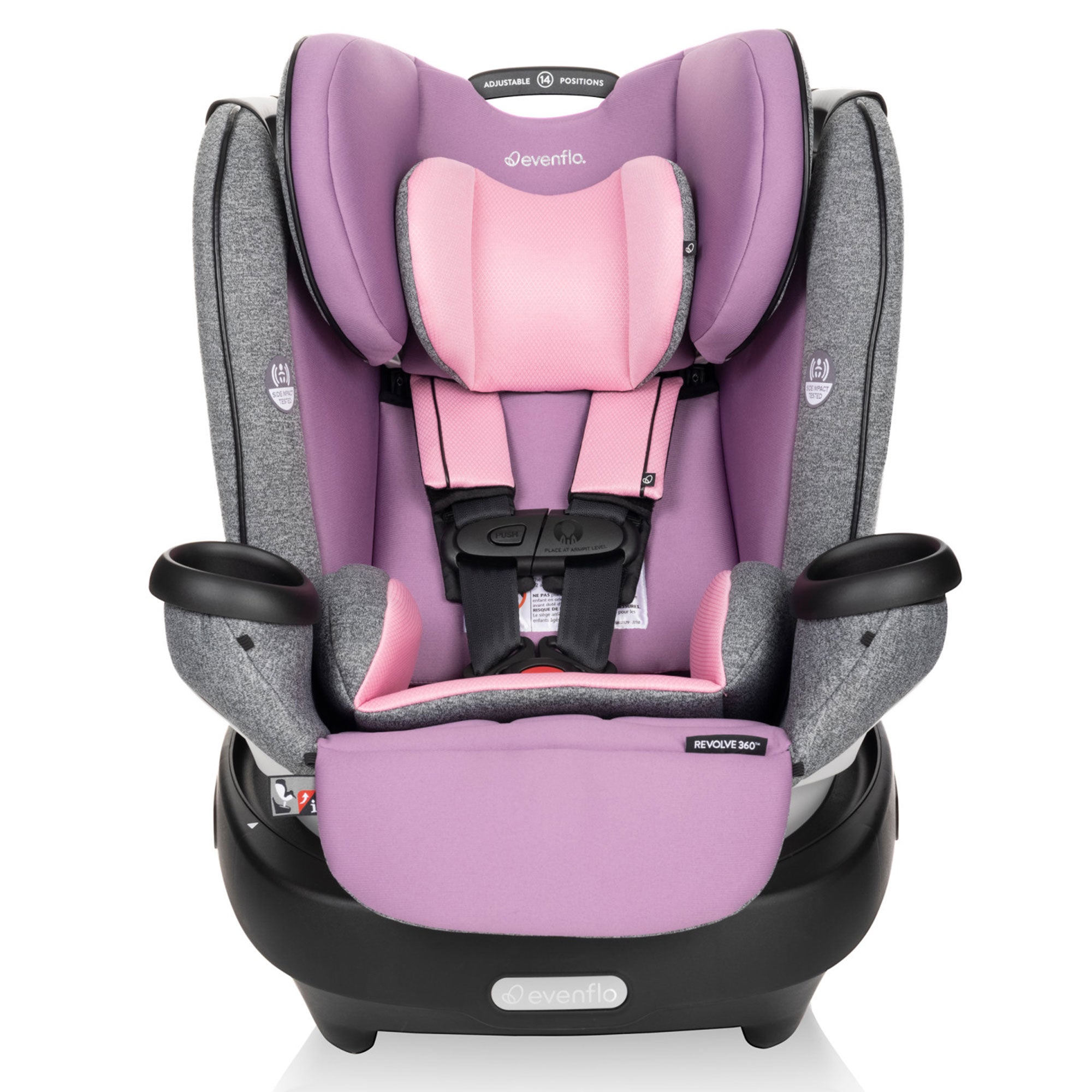 Evenflo Gold Revolve360 All in 1 Latch Rotating Convertible Car Seat, Opal Pink