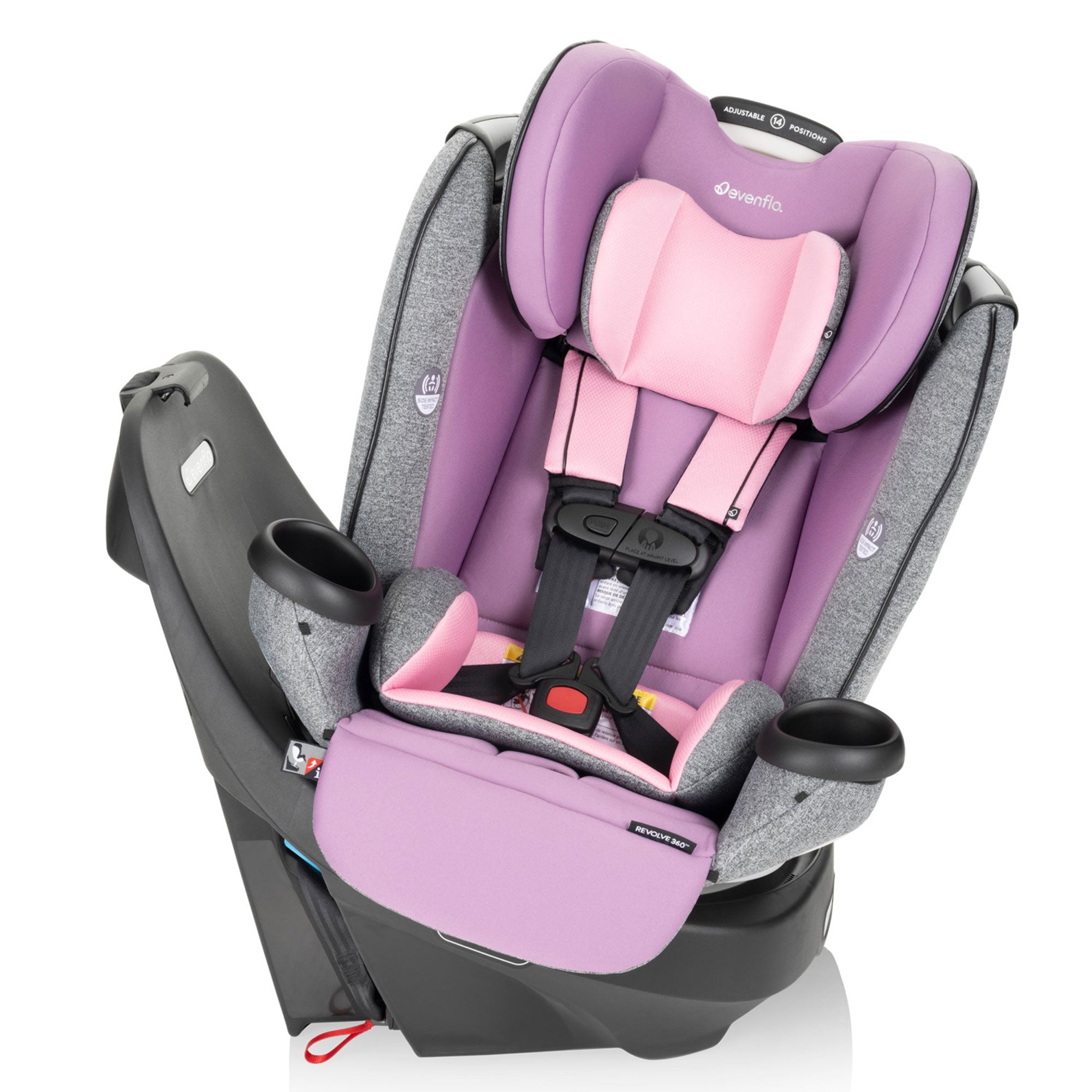 Evenflo Gold Revolve360 All in 1 Latch Rotating Convertible Car Seat, Opal Pink