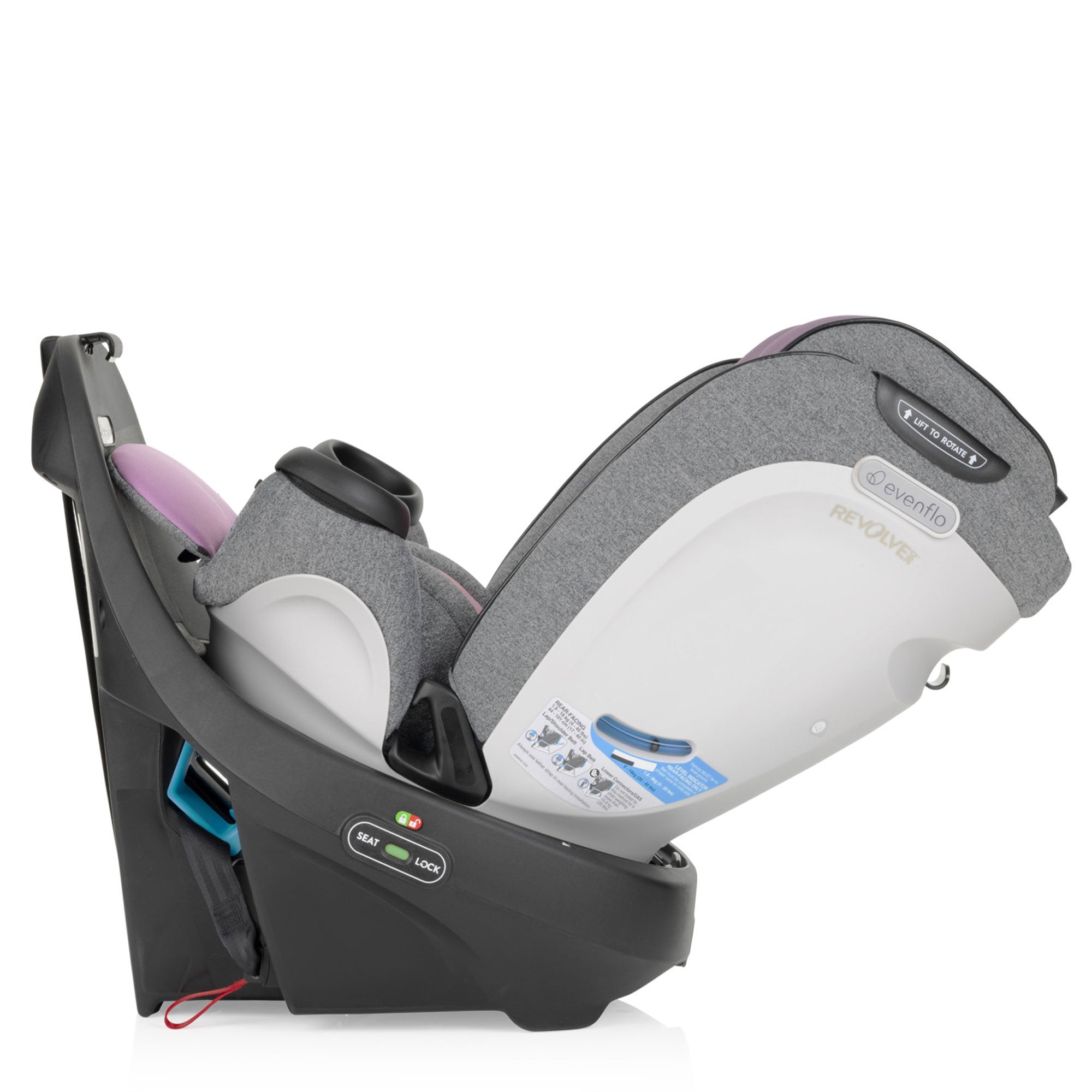 Evenflo Gold Revolve360 All in 1 Latch Rotating Convertible Car Seat, Opal Pink
