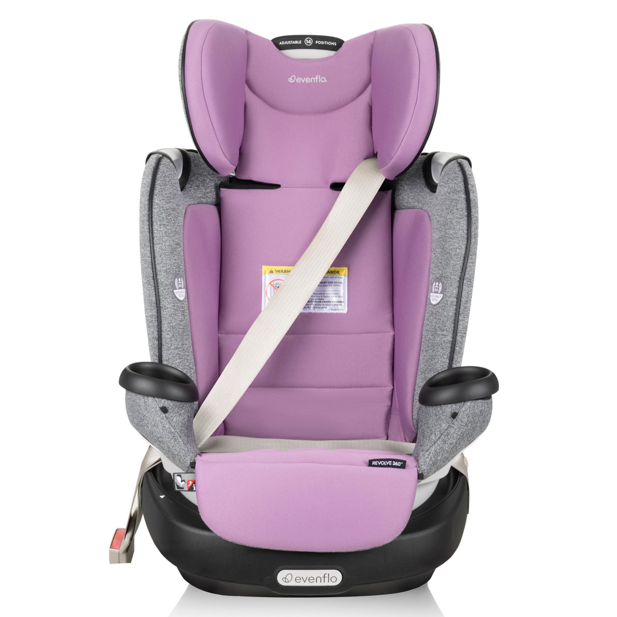 Evenflo Gold Revolve360 All in 1 Latch Rotating Convertible Car Seat, Opal Pink