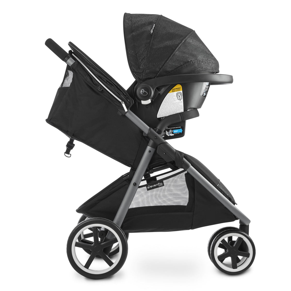 Evenflo Gold Verge3 Travel System Stroller with SecureMax Car Seat, Onyx Black - VMInnovations