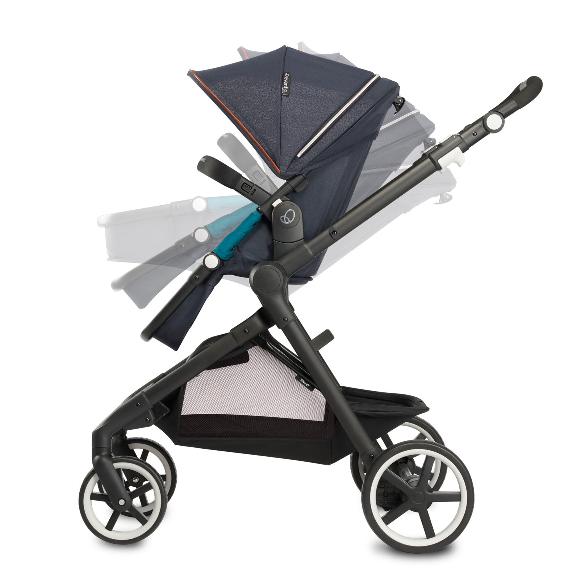 Evenflo GOLD SensorSafe Pivot Xpand Smart Modular Travel System, Sapphire Blue