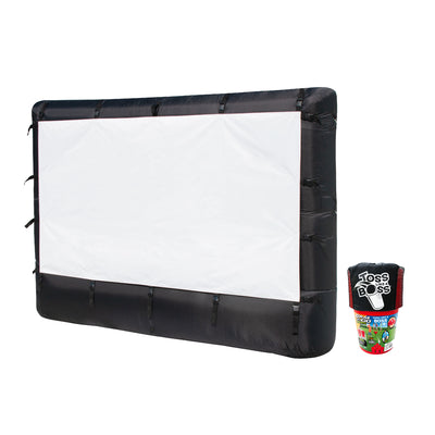 Banzai Toss Like A Boss Pong Lawn Game & Airflowz Inflatable Projection Screen