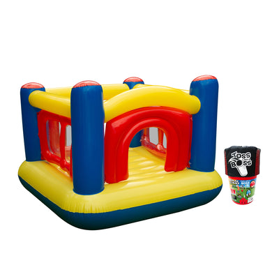 Banzai Toss Like A Boss Giant Pong Game & Inflatable Big Fun Jumper w/ 50 Balls - VMInnovations