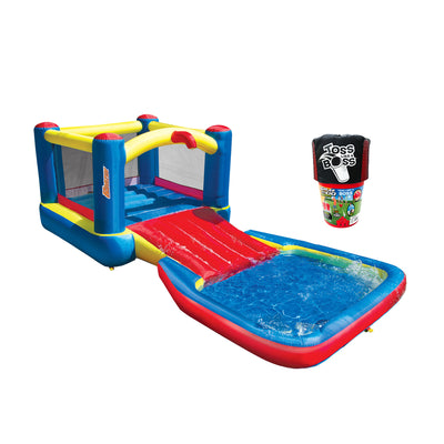 Banzai Toss Like A Boss Pong Lawn Game & Bounce N Splash Water Park Play Set - VMInnovations