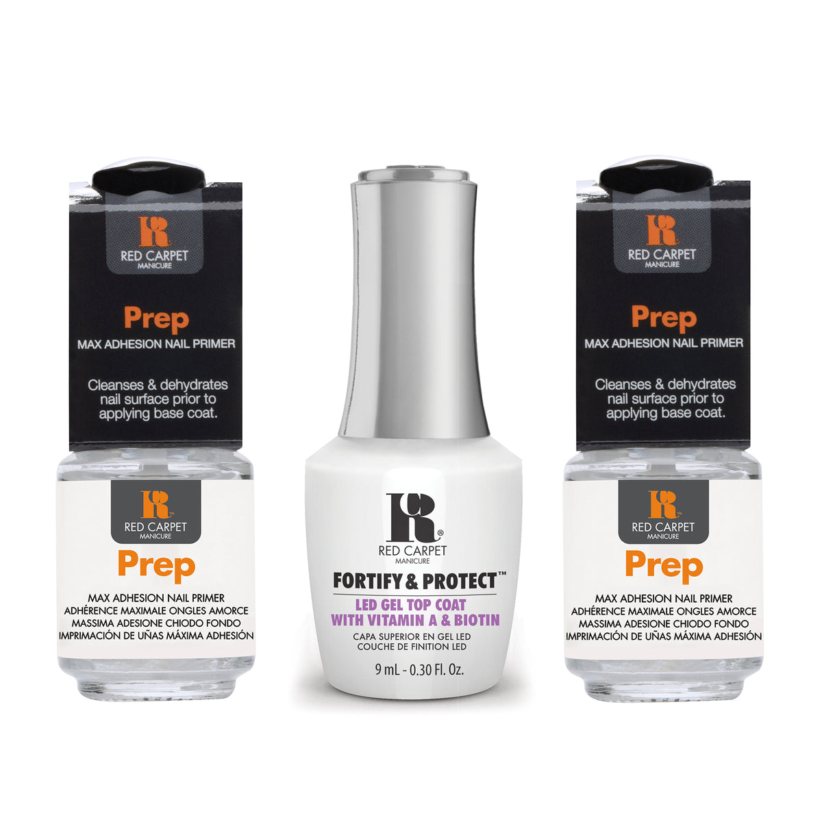 Red Carpet Manicure Tremendous Trio 9 mL No Chip Gel Polish Prep & Top Coat Set - VMInnovations