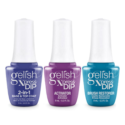 Gelish Xpress Dip 2 in 1 Base & Top Coat, Activator, & Brush Restorer (Open Box) - VMInnovations