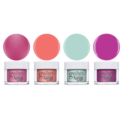 Gelish Mini Xpress Dip Neon Collection 9 G ColorFusion Nail Powder Jar, 4 Pack