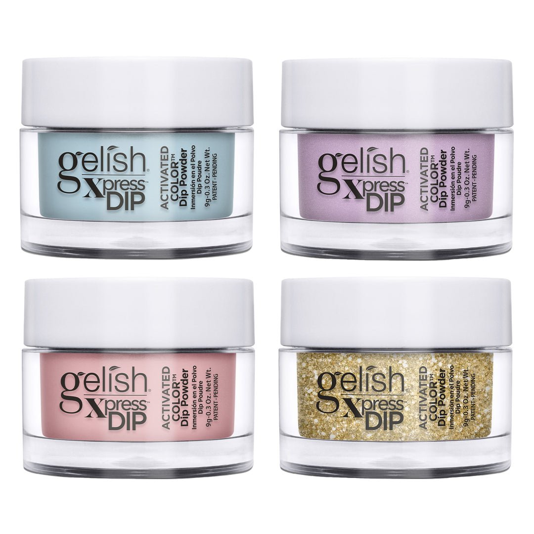 Gelish Mini Xpress Dip Pastel Set 9 G ColorFusion Nail Powder Jars, 4 Pack - VMInnovations