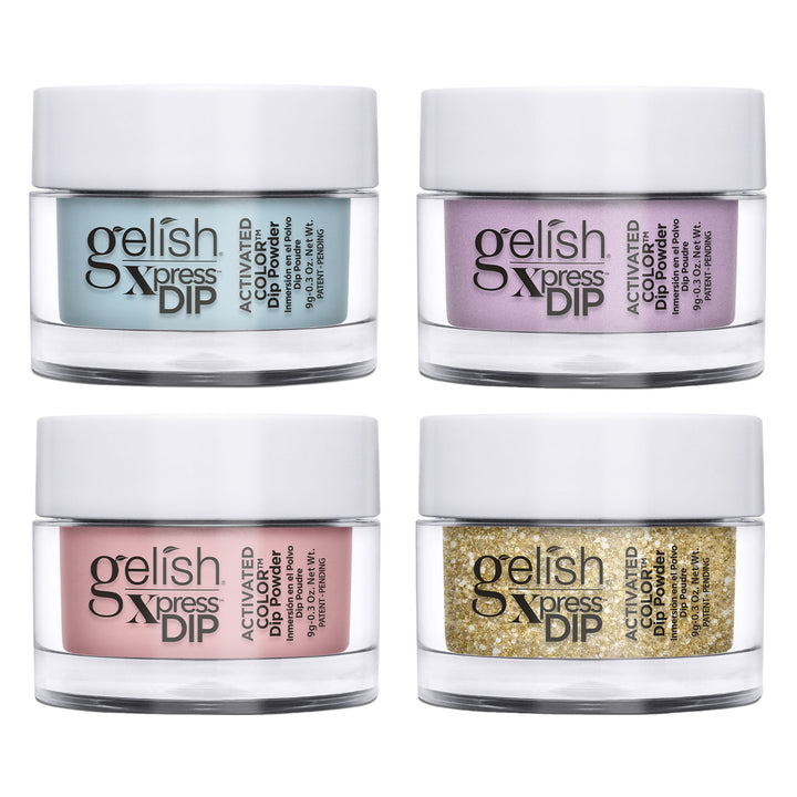 Gelish Mini Xpress Dip Pastel Set 9 G ColorFusion Nail Powder Jars, 4 Pack - VMInnovations