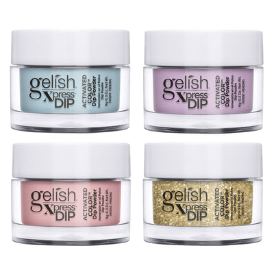 Gelish Mini Xpress Dip Pastel Set ColorFusion Nail Powder Jars, 4 Pack(Open Box)