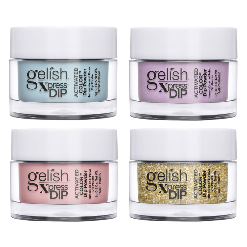 Gelish Mini Xpress Dip Pastel Set 9 G ColorFusion Nail Powder Jars, 4 Pack