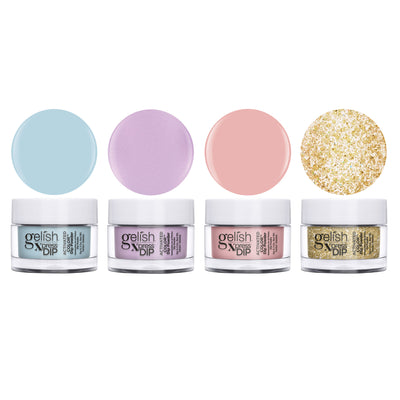 Gelish Mini Xpress Dip Pastel Set ColorFusion Nail Powder Jars, 4 Pack(Open Box)