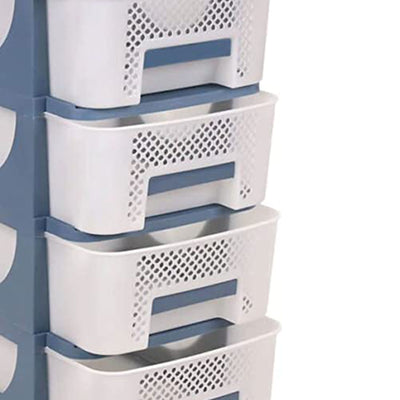 Homeplast Venus 30 Inch Tall Plastic 4 Drawer Home Storage Organizer Shelf, Blue