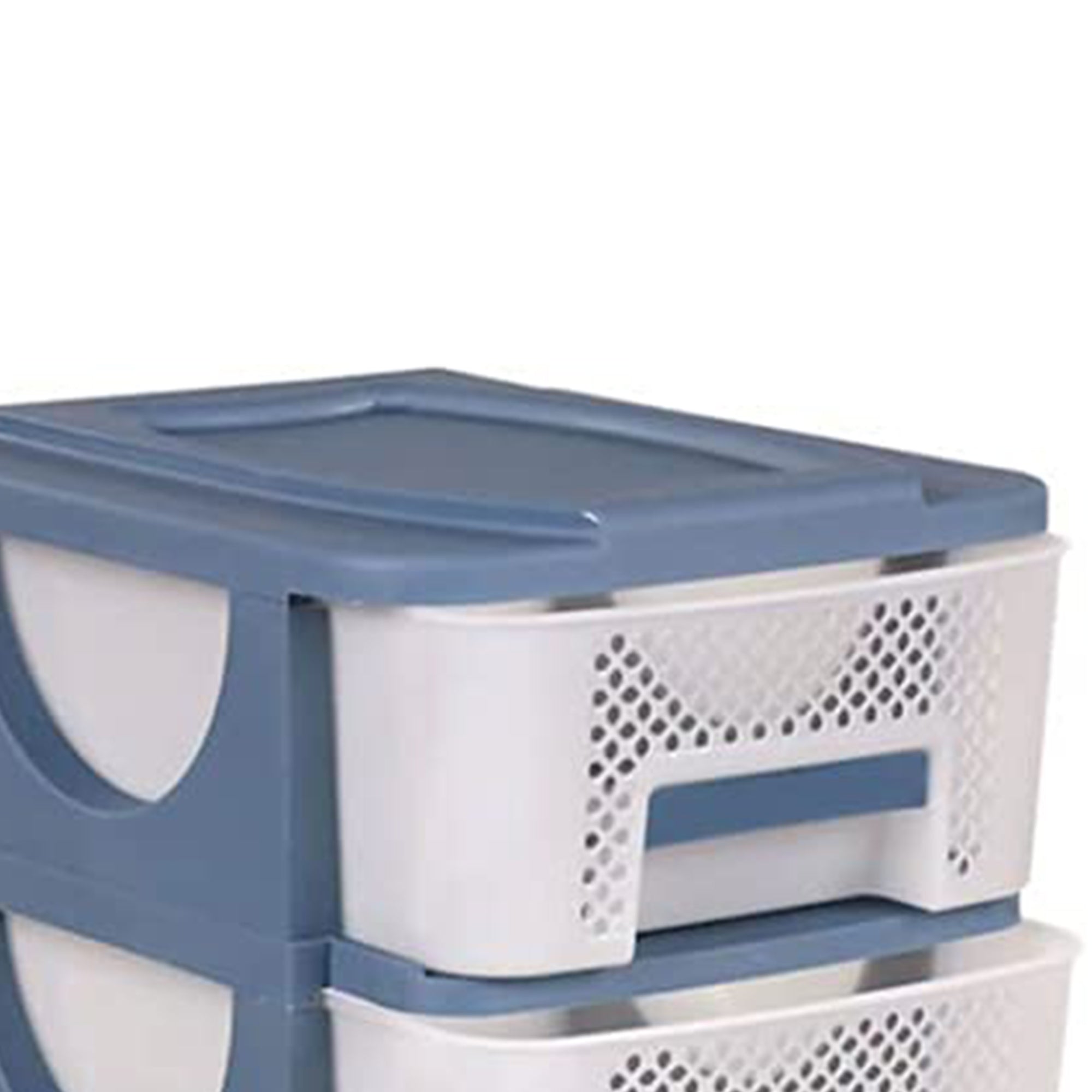 Homeplast Venus 30 Inch Tall Plastic 4 Drawer Home Storage Organizer Shelf, Blue