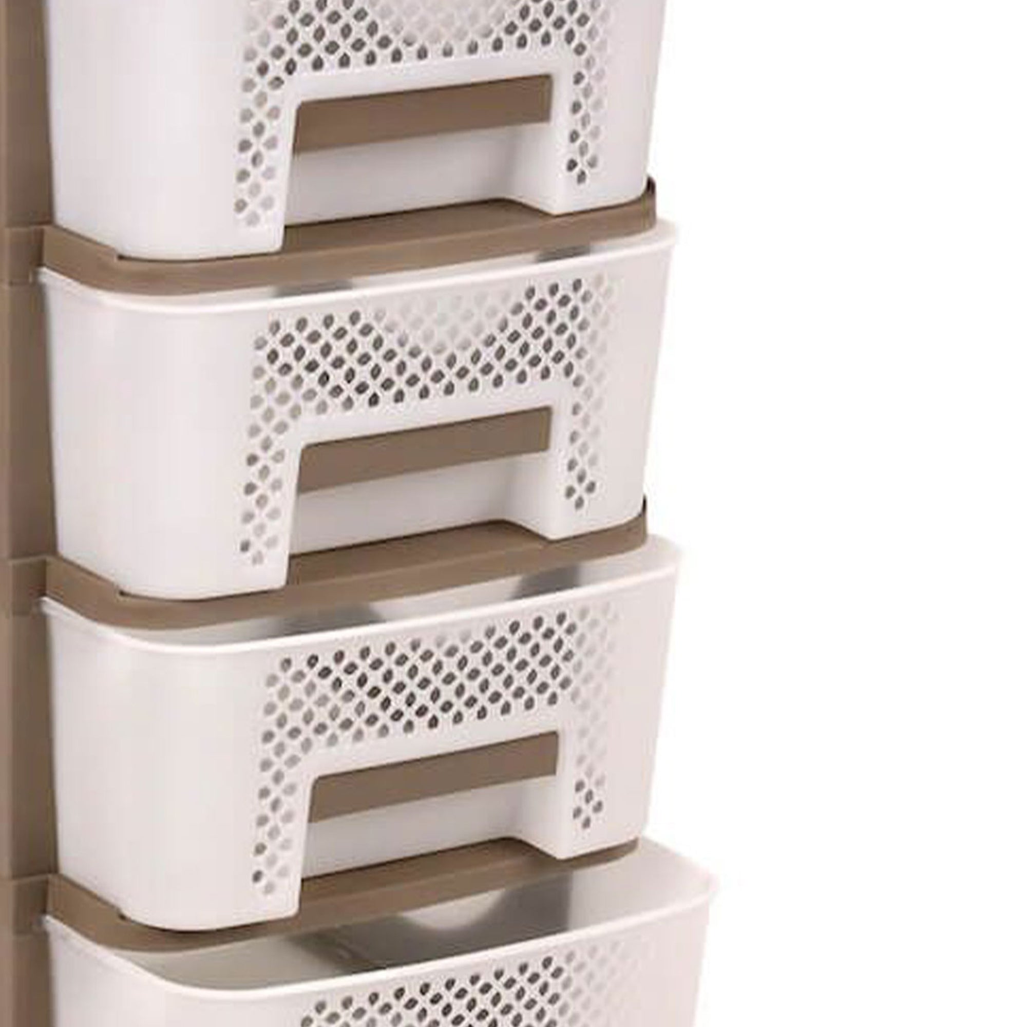 Homeplast Venus 30 In Tall Plastic 4 Drawer Home Storage Organizer Shelf, Beigw