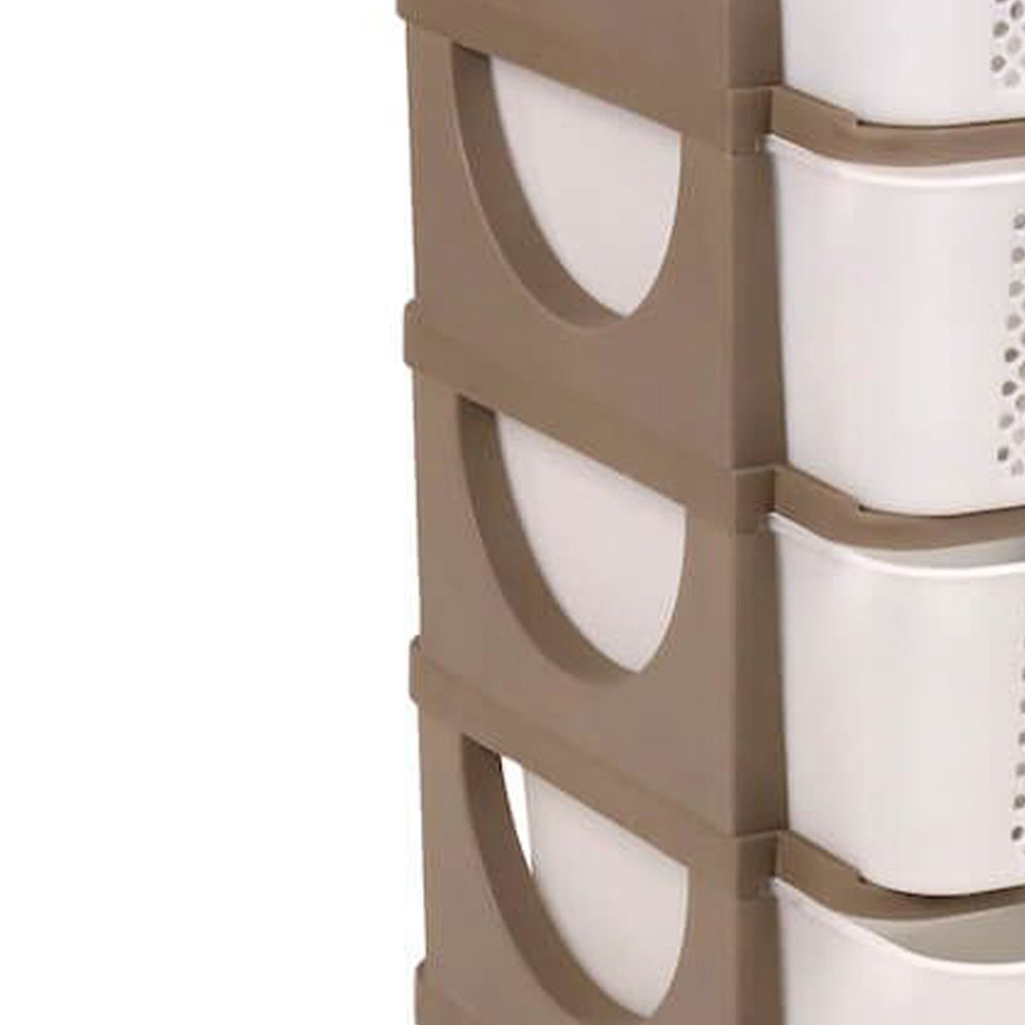 Homeplast Venus 30 In Tall Plastic 4 Drawer Home Storage Organizer Shelf, Beigw