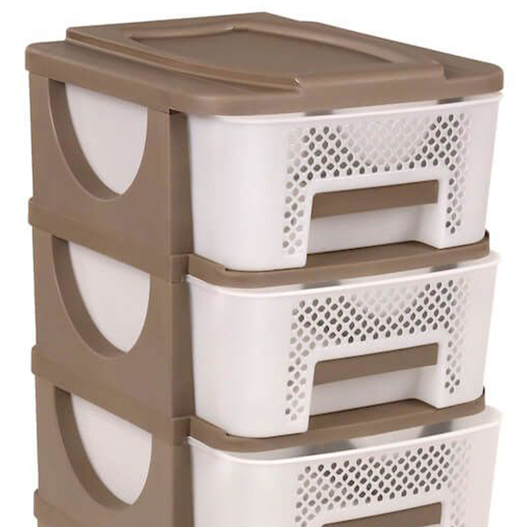Homeplast Venus 30 In Tall Plastic 4 Drawer Home Storage Organizer Shelf, Beigw