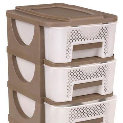 Homeplast Venus 30 In Tall Plastic 4 Drawer Home Storage Organizer Shelf, Beigw