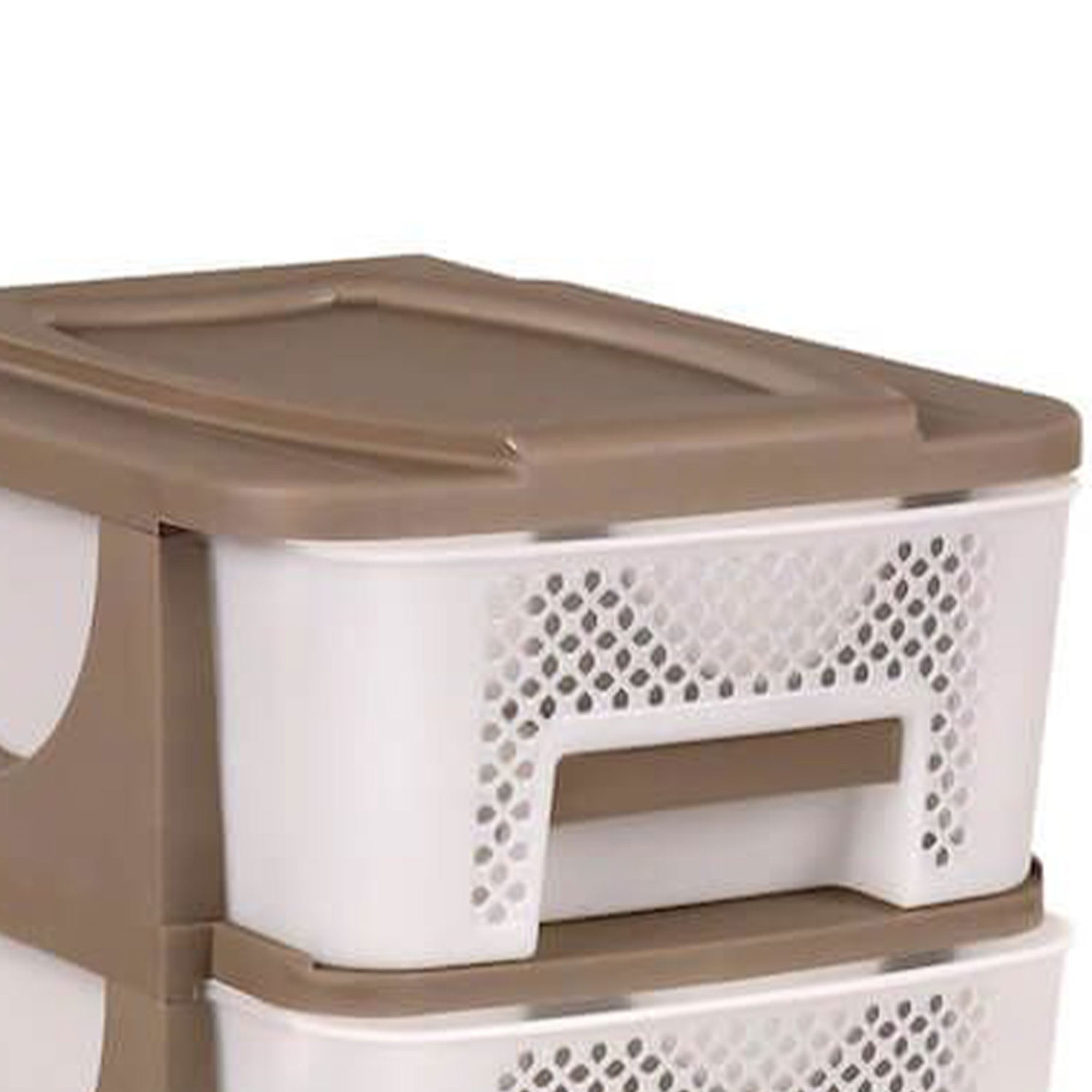 Homeplast Venus 30 In Tall Plastic 4 Drawer Home Storage Organizer Shelf, Beigw