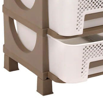 Homeplast Venus 30 In Tall Plastic 4 Drawer Home Storage Organizer Shelf, Beigw
