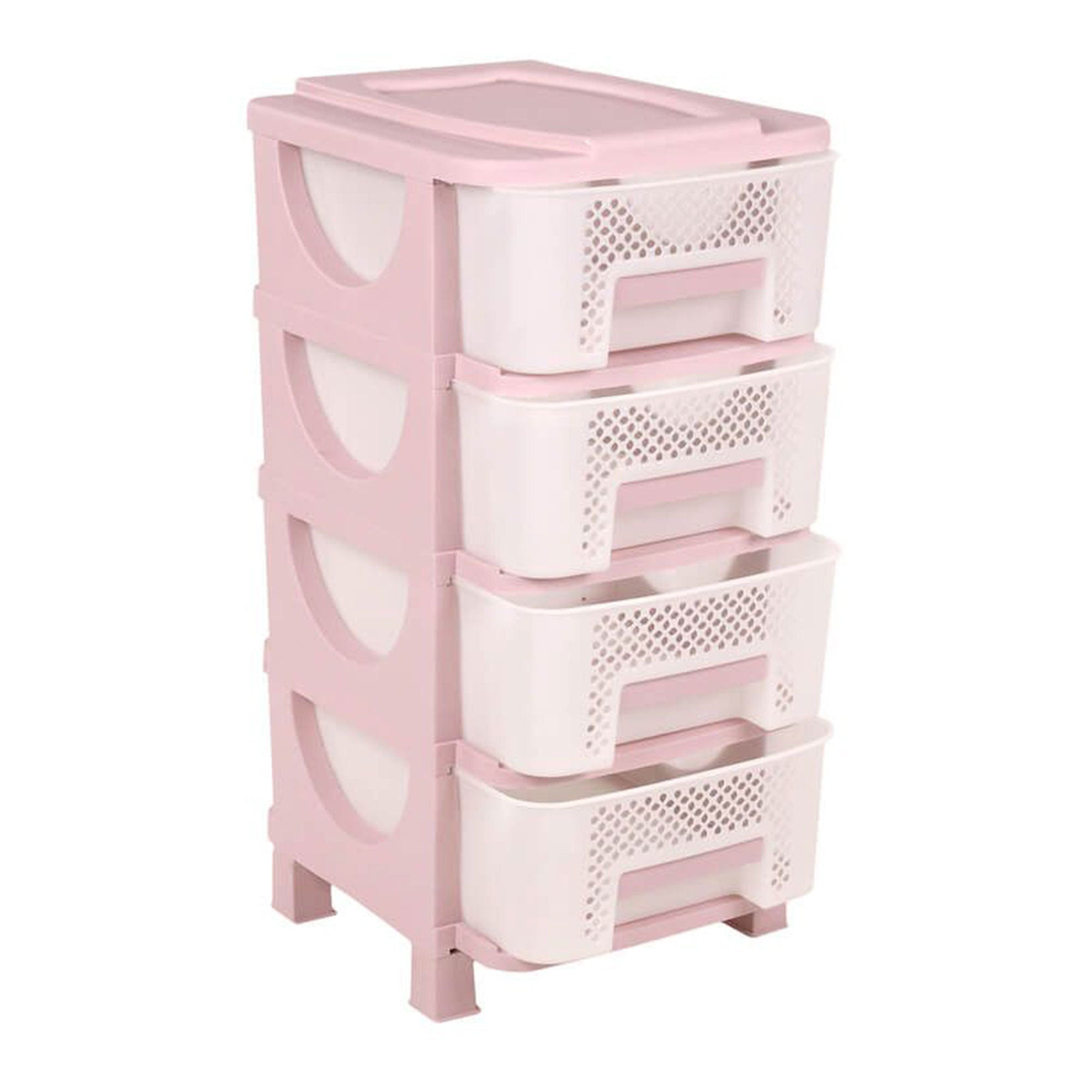 Homeplast Venus 30 Inch Tall Plastic 4 Drawer Home Storage Organizer Shelf, Pink
