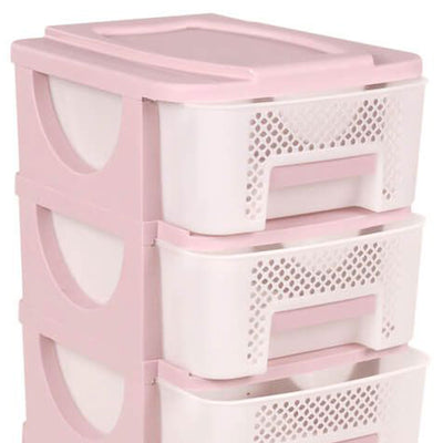 Homeplast Venus 30 Inch Tall Plastic 4 Drawer Home Storage Organizer Shelf, Pink