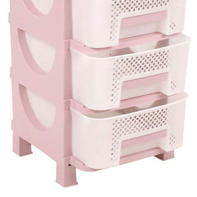 Homeplast Venus 30 Inch Tall Plastic 4 Drawer Home Storage Organizer Shelf, Pink