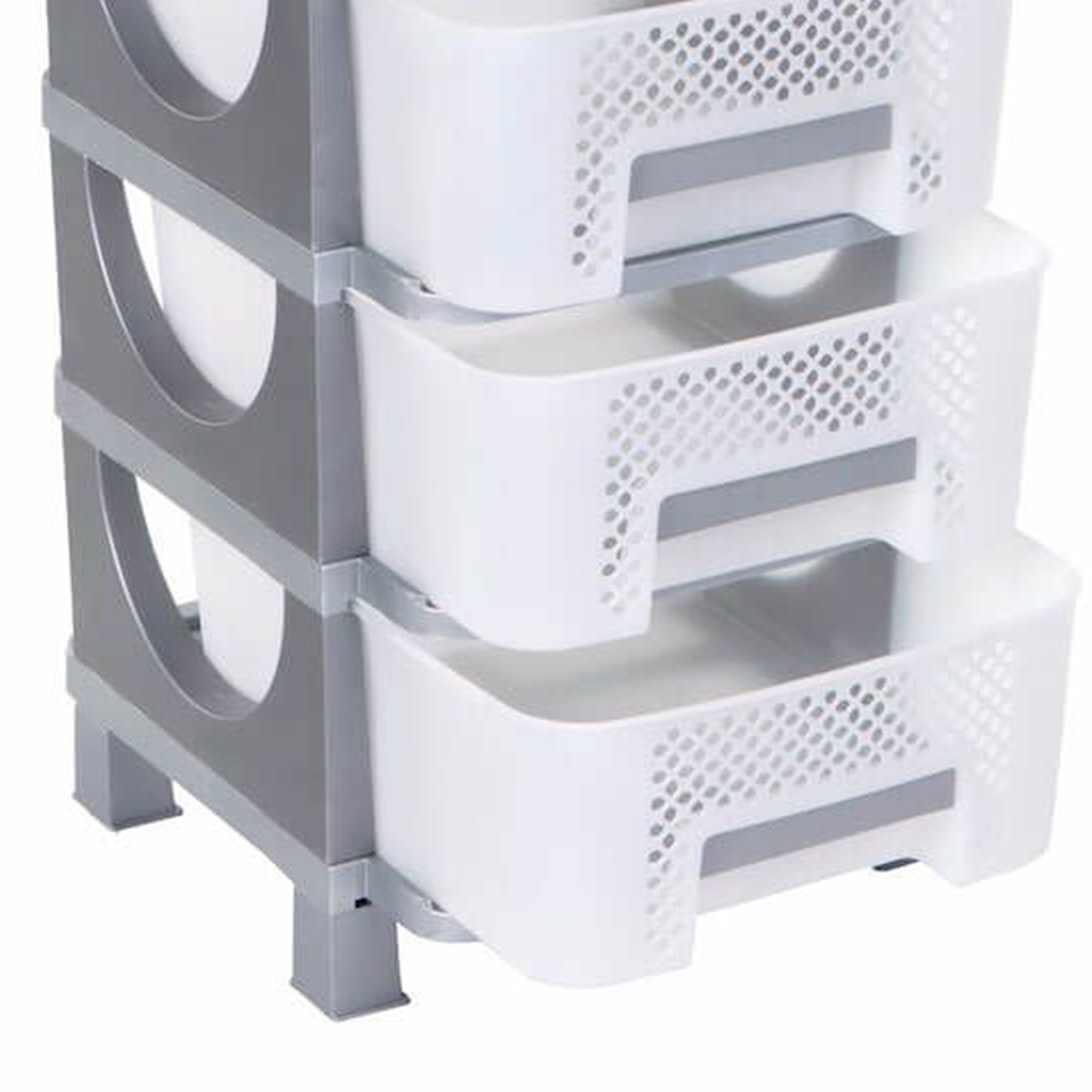 Homeplast Venus 30 Inch Tall Plastic 4 Drawer Home Storage Organizer Shelf, Grey