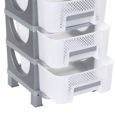 30 Inch Tall Plastic 4 Drawer Home Storage Organizer Shelf, Grey (Open Box)
