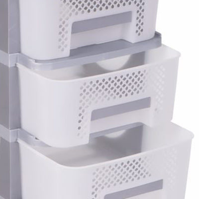 Homeplast Vesta Perforated Plastic 3 Drawer Storage Organizer Shelf, Grey (Used) - VMInnovations