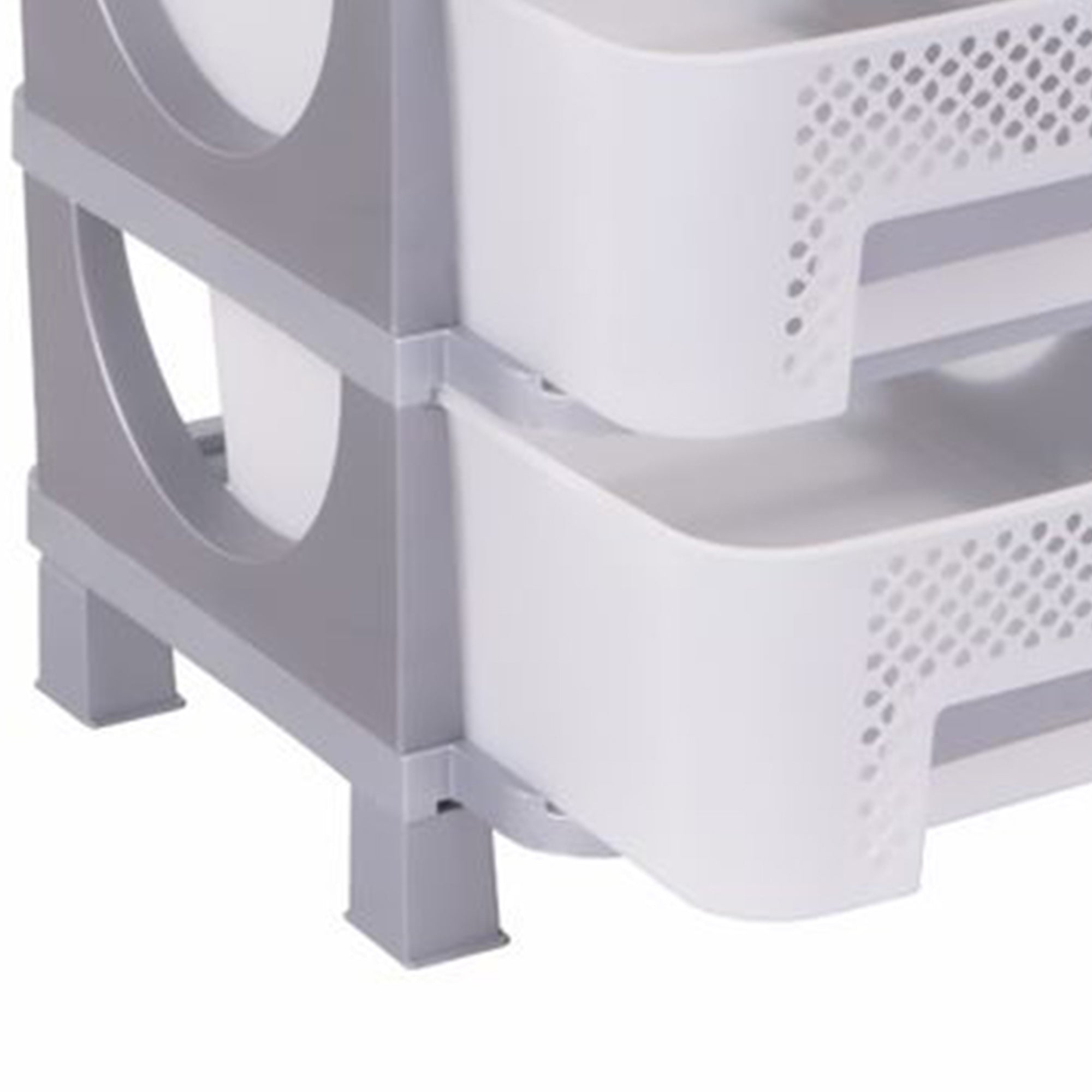 Homeplast Vesta Perforated Plastic 3 Drawer Storage Organizer Shelf, Grey (Used) - VMInnovations