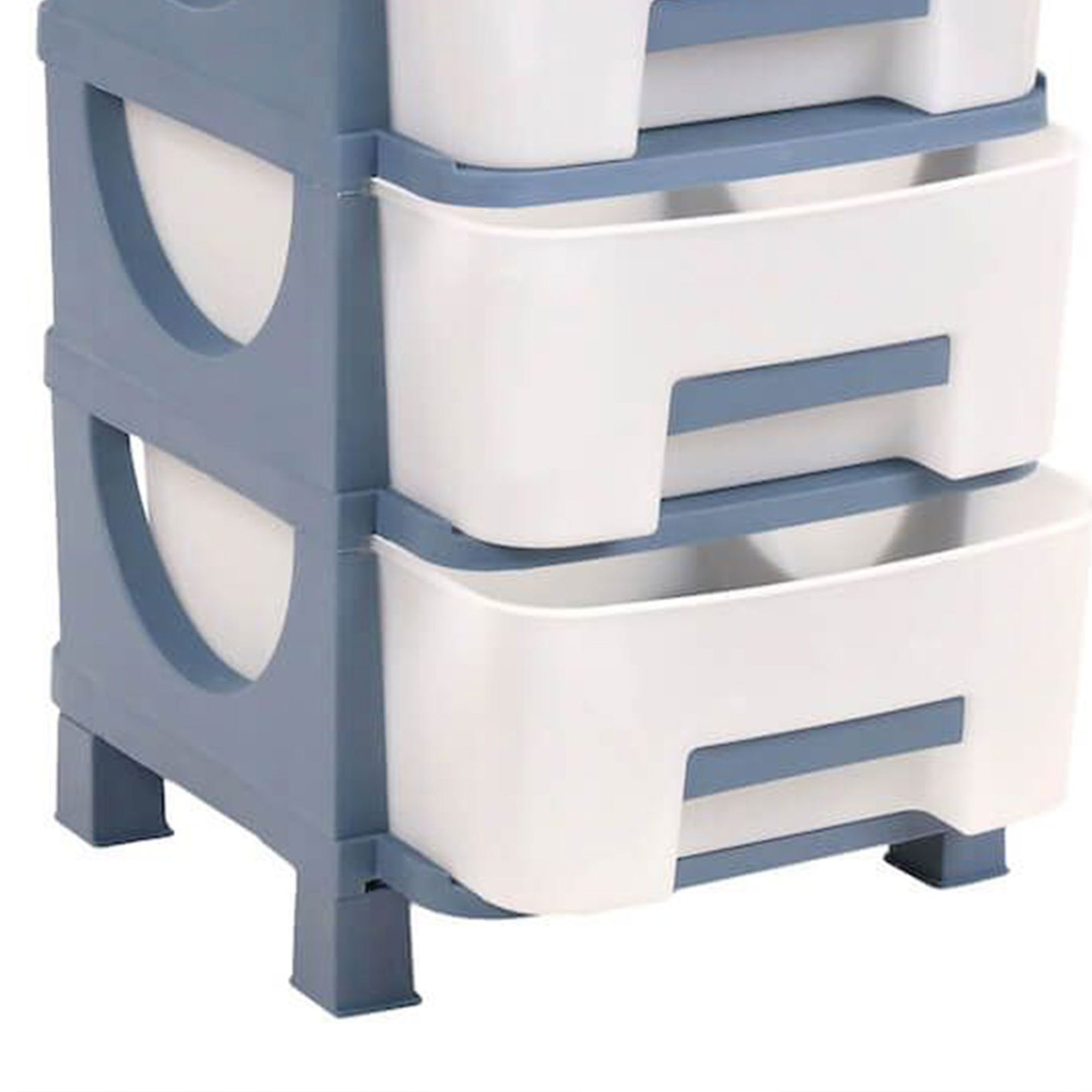 Homeplast Vesta 24 Inch Tall Plastic 3 Drawer Home Storage Organizer Shelf, Blue