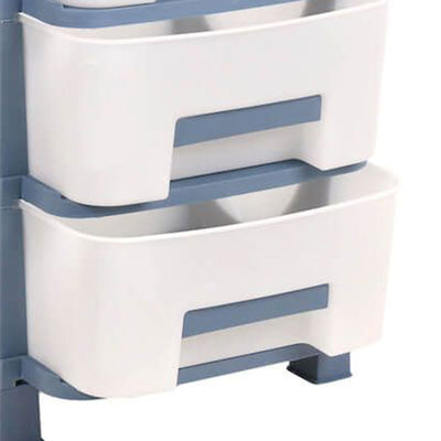 Homeplast Vesta 24 Inch Tall Plastic 3 Drawer Home Storage Organizer Shelf, Blue
