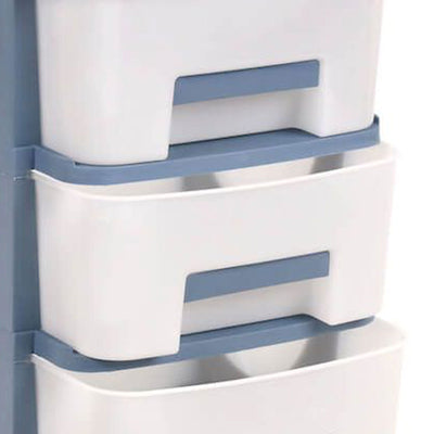 Homeplast Vesta 24 Inch Tall Plastic 3 Drawer Home Storage Organizer Shelf, Blue