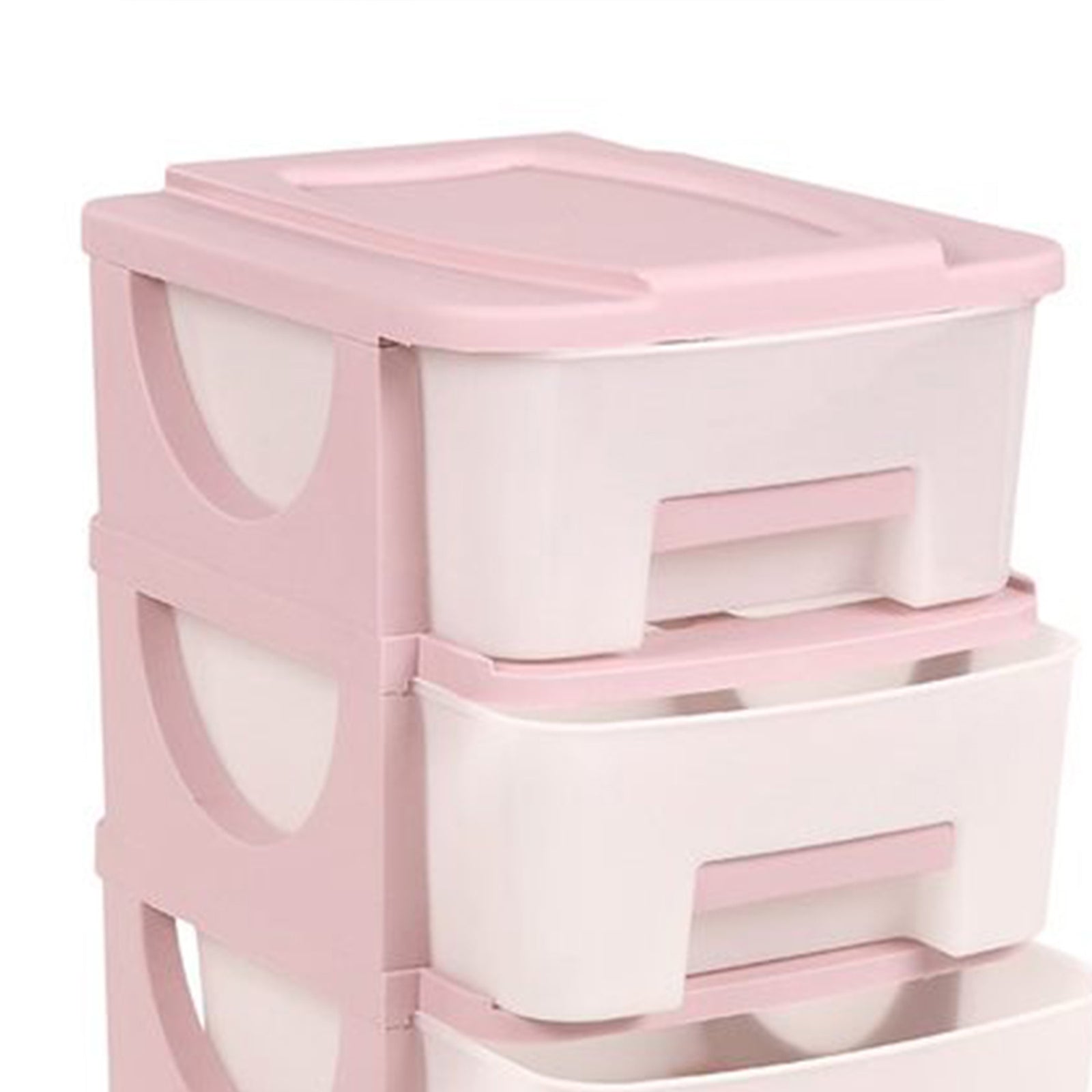 Homeplast Vesta 24 Inch Tall Plastic 3 Drawer Home Organizer Shelf, Pink (Used) - VMInnovations