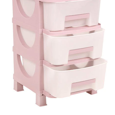 Homeplast Vesta 24 Inch Tall Plastic 3 Drawer Home Organizer Shelf, Pink (Used) - VMInnovations