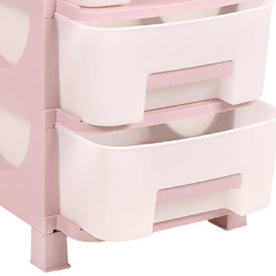 Homeplast Vesta 24 Inch Tall Plastic 3 Drawer Home Organizer Shelf, Pink (Used) - VMInnovations