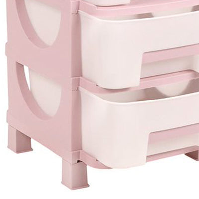 Homeplast Vesta 24 Inch Tall Plastic 3 Drawer Home Organizer Shelf, Pink (Used) - VMInnovations