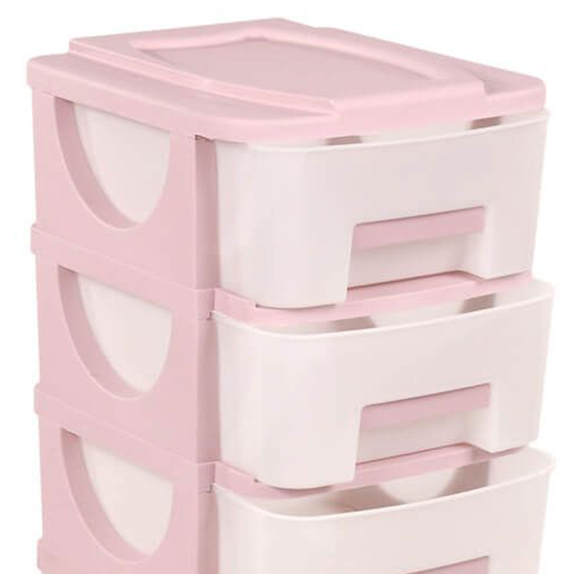 Homeplast Oyma 37 Inch Tall Plastic 5 Drawer Home Storage Organizer Shelf, Pink