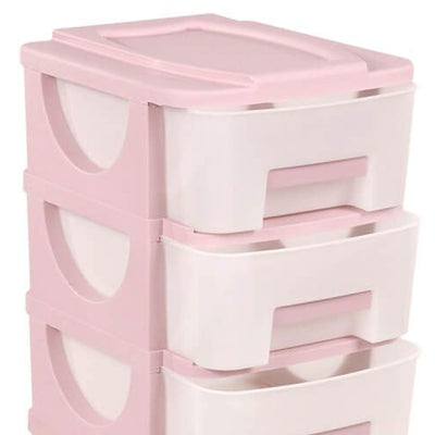 Homeplast Oyma 37 Inch Tall Plastic 5 Drawer Home Storage Organizer Shelf, Pink