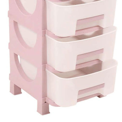 Homeplast Oyma 37 Inch Tall Plastic 5 Drawer Home Storage Organizer Shelf, Pink