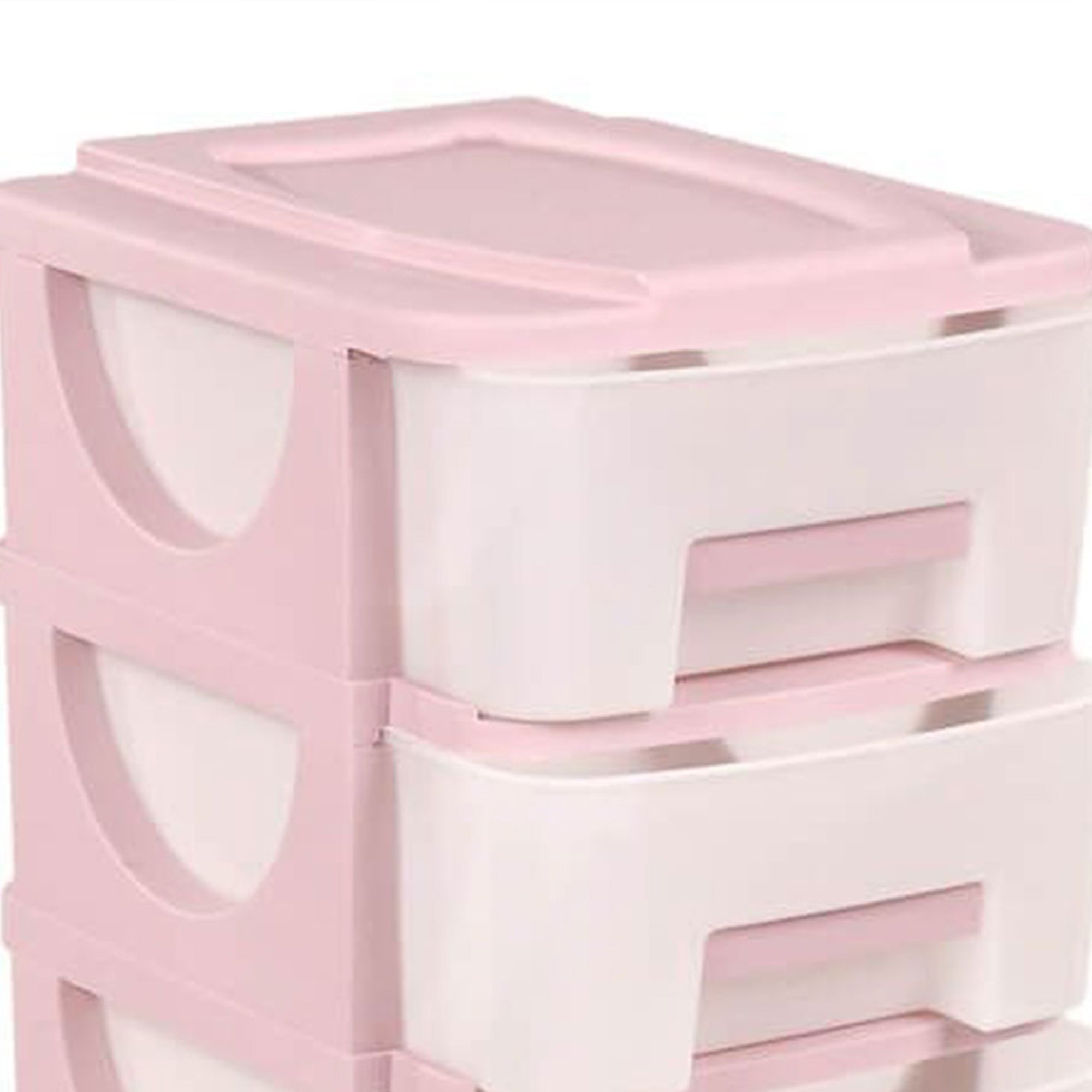Homeplast Oyma 37 Inch Tall Plastic 5 Drawer Home Storage Organizer Shelf, Pink
