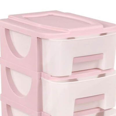 Homeplast Oyma 37 Inch Tall Plastic 5 Drawer Home Storage Organizer Shelf, Pink