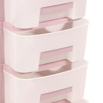 Homeplast Oyma 37 Inch Tall Plastic 5 Drawer Home Storage Organizer Shelf, Pink