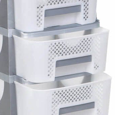 Homeplast Ouma 38 Inch Tall Plastic 5 Drawer Home Storage Organizer Shelf, Grey
